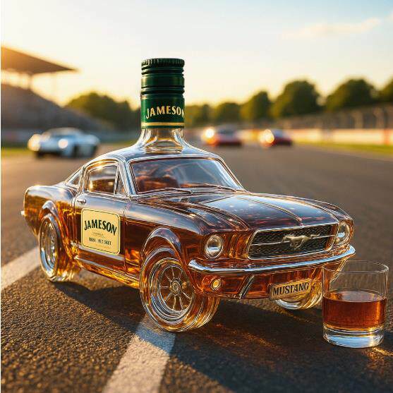 跨境新品爆款Police Car Whiskey Bottle野马威士忌酒瓶