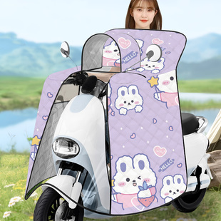 电动车亲子挡风被夏季儿童防晒罩小型电瓶车防雨防水挡风四季通用