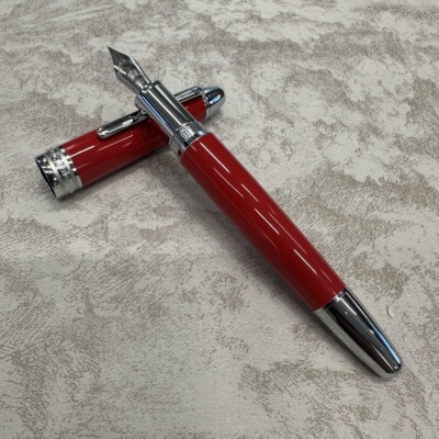 纯铜曜石红色高奢钢笔