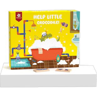 Pinwheel儿童逻辑思维训练早教益智类桌游小鳄鱼迷宫拼装积木玩具