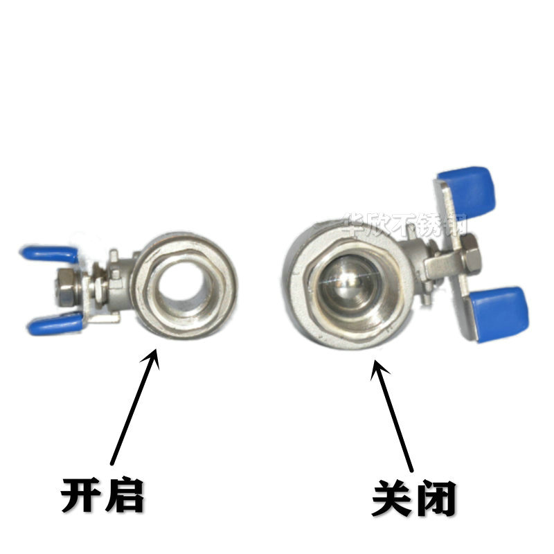 304不锈钢球阀水开关4分6分1寸二片式蝶形球阀蝶型自来水阀门开关