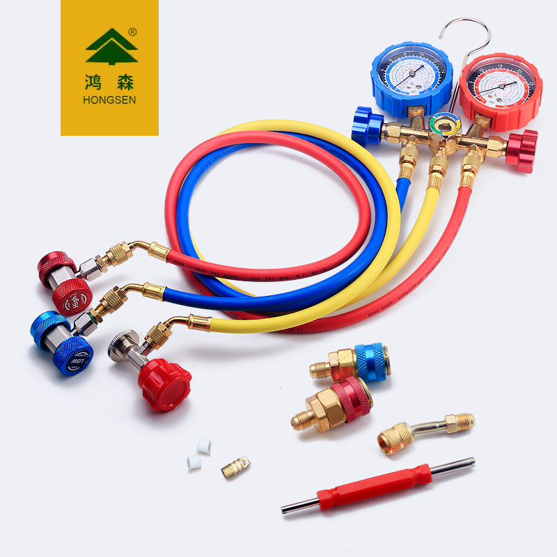 鸿森HS-536C空调加氟双表 冷媒雪种压力表 汽车空调加氟冷媒表,特色手工艺,其他特色工艺品,淘宝优惠券,粉丝福利购,淘宝优惠卷