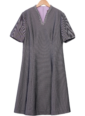 慕天姿精选品牌女装高端时尚气质百搭紫色连衣裙慕天姿A3-15192