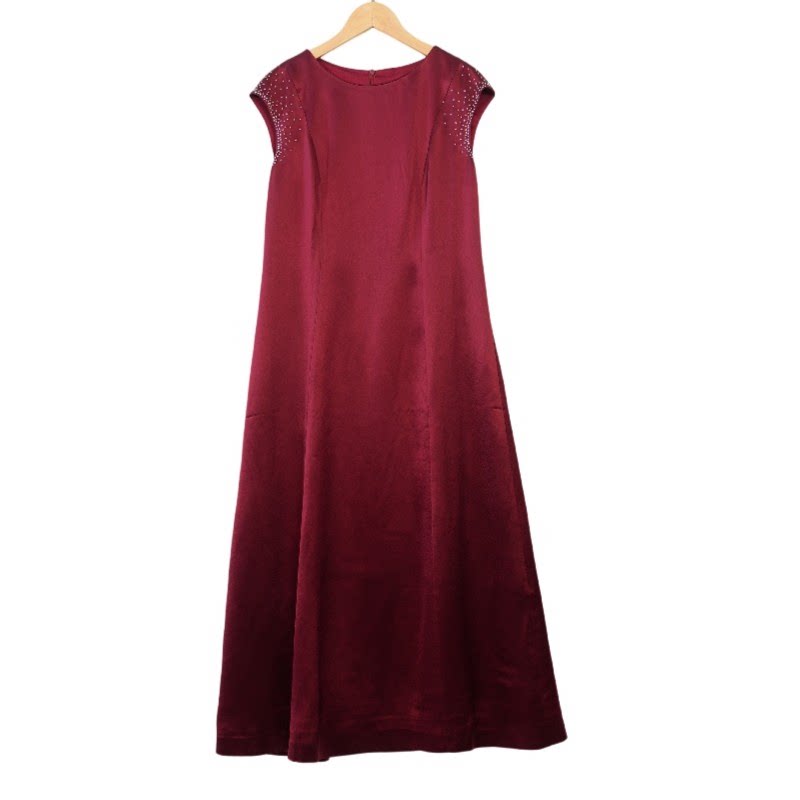 mt姿精选品牌女装高端时尚气质百搭酒红连衣裙慕天姿a1-17651