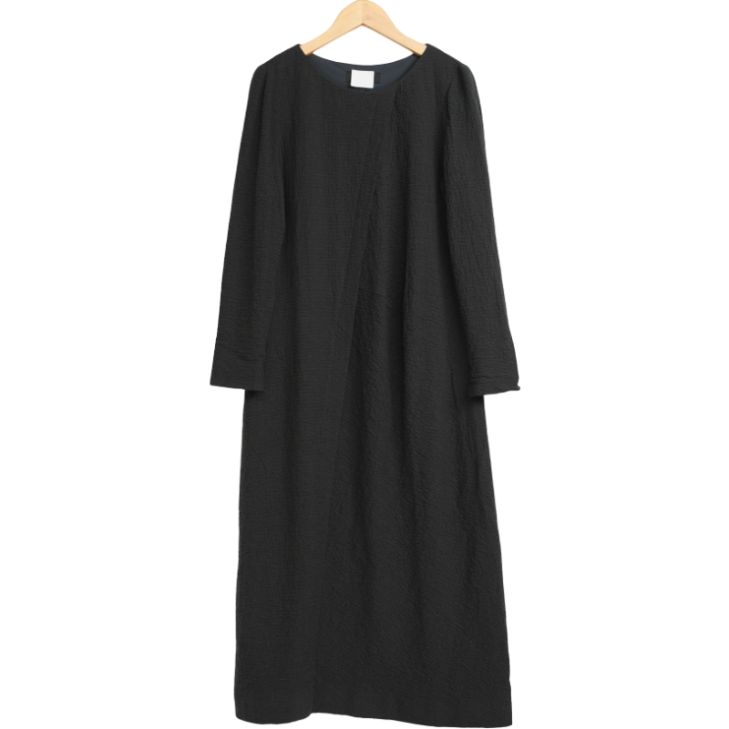 am品牌撤柜折扣女装时尚气质百搭高端品质黑色连衣裙a3-12420