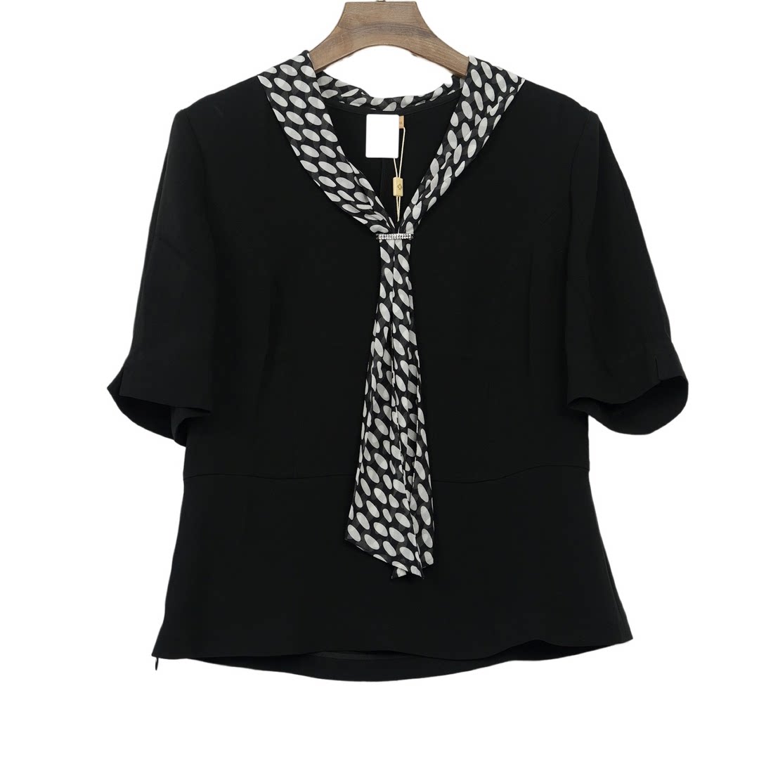 l牌精选品牌女装高端休闲时尚气质百搭女黑色上衣睐a1-18151