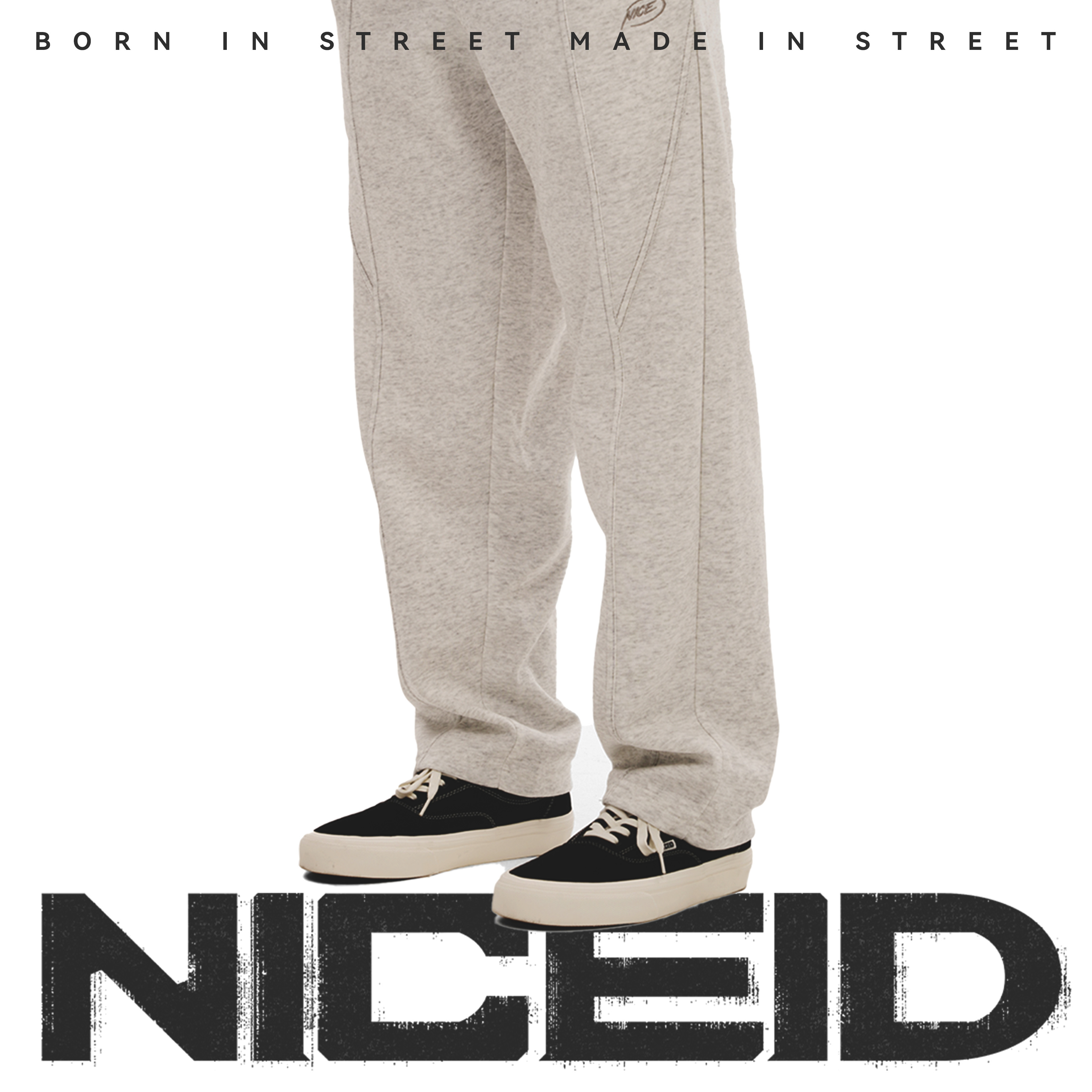 NICEID NICE运动裤男春秋款宽松直筒长裤刺绣LOGO篮球训练裤