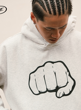 NICEID NICE运动卫衣加绒男女秋冬潮流休闲宽松连帽圆领套头上衣