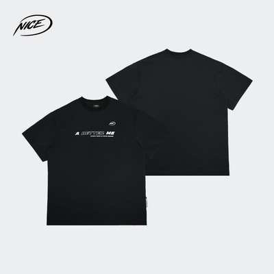 NICEID NICE运动短袖速干肌理字母宽松篮球短袖圆领训练T恤