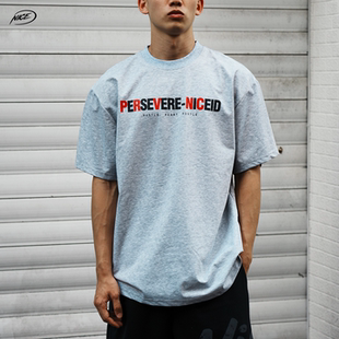 T恤百搭潮流宽松小领口篮球短袖 圆领运动美式 男女 NICE NICEID