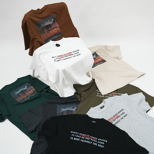 NICEID短袖日落街头喷绘T恤街头