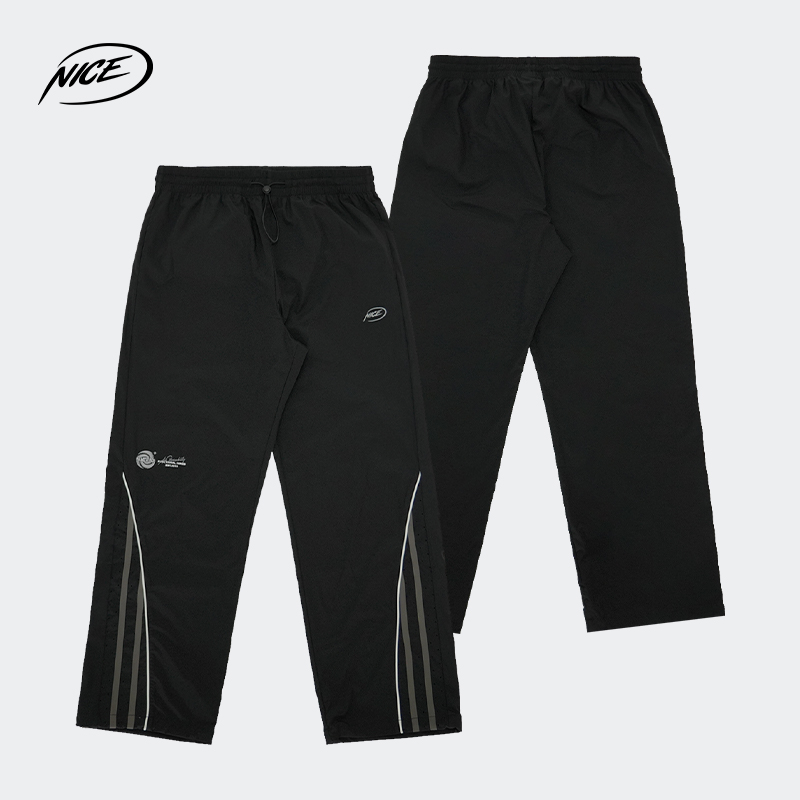 NICEID NICE运动裤男春秋款宽松直筒长裤刺绣LOGO篮球训练裤