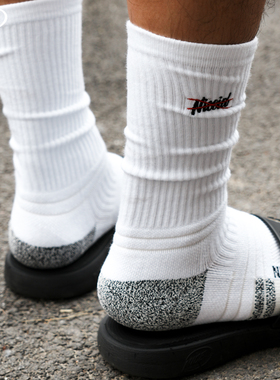 NICEID NICE高帮休闲篮球袜潮流中高筒运动袜毛巾底包裹球袜