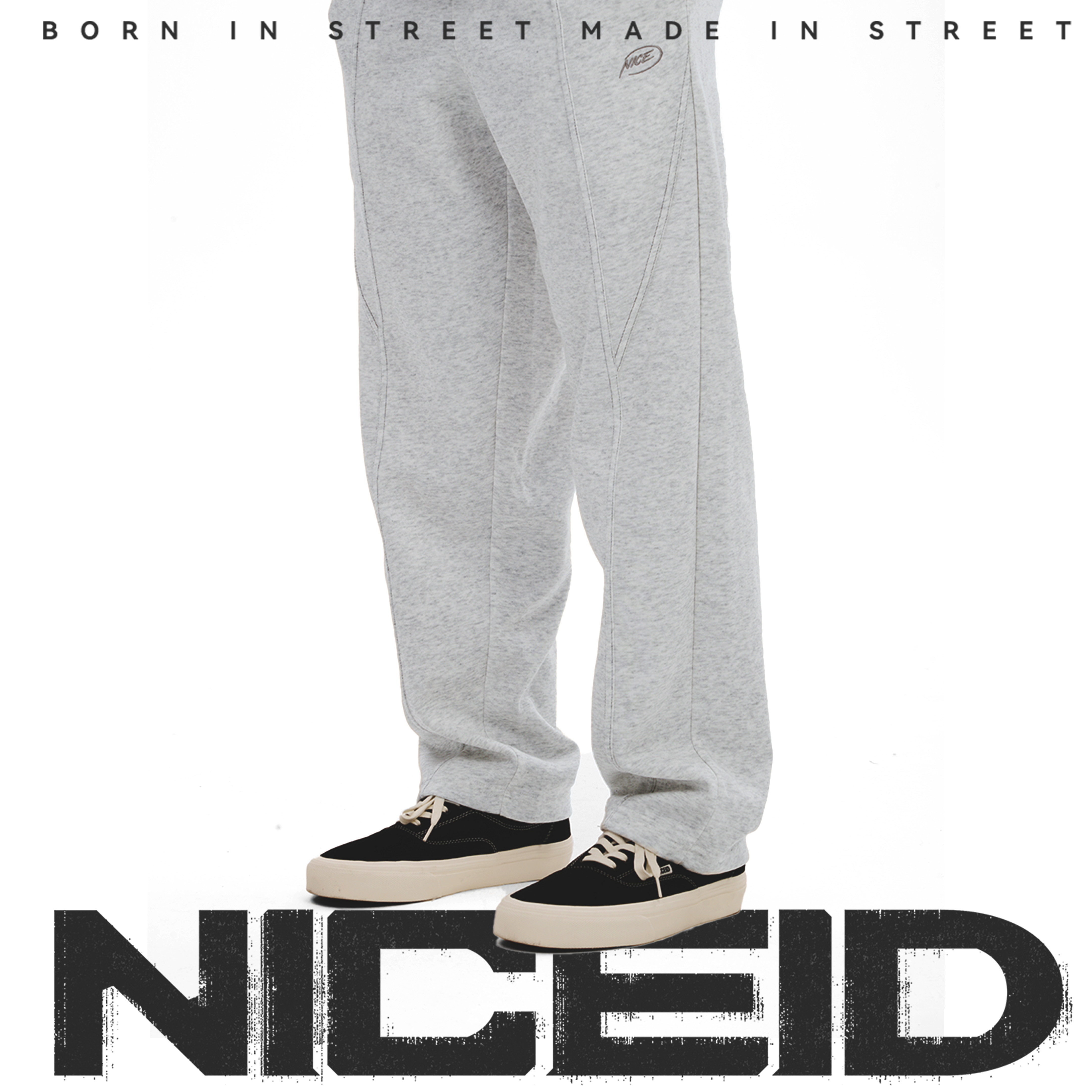 NICEID NICE运动裤男春秋款宽松直筒长裤刺绣LOGO篮球训练裤