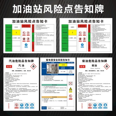 加油站风险点告知卡警示标识牌