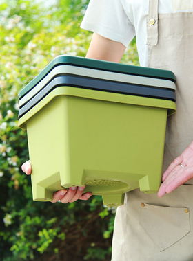 百乐欢加厚树脂透气花盆阳台方形圆形球根朱顶红铃兰花耐用种植盆