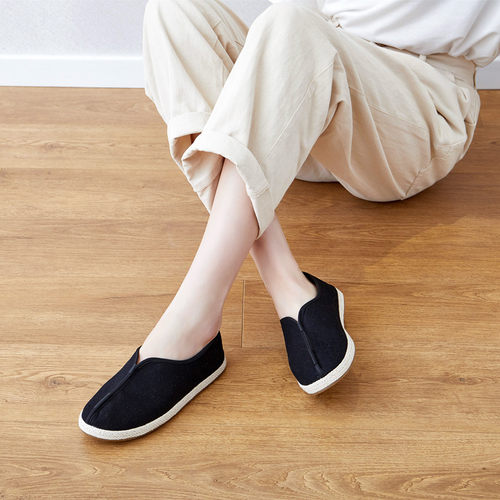 布语堂本草禅意黑色纳底男女布鞋