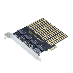 NVME 一分四PCIe x1转4口SATA M.2 NGFF SSD转接卡ASM1064芯片