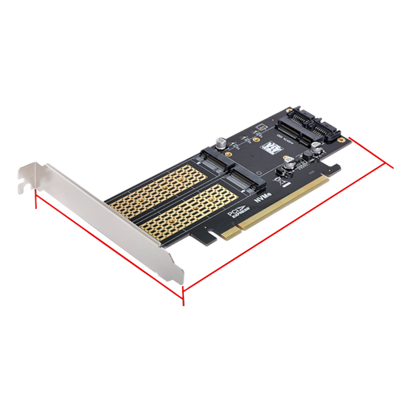 M2 NVME NGFF转PCI-E三协议合一扩展转接卡B+M Key mSATA扩展卡