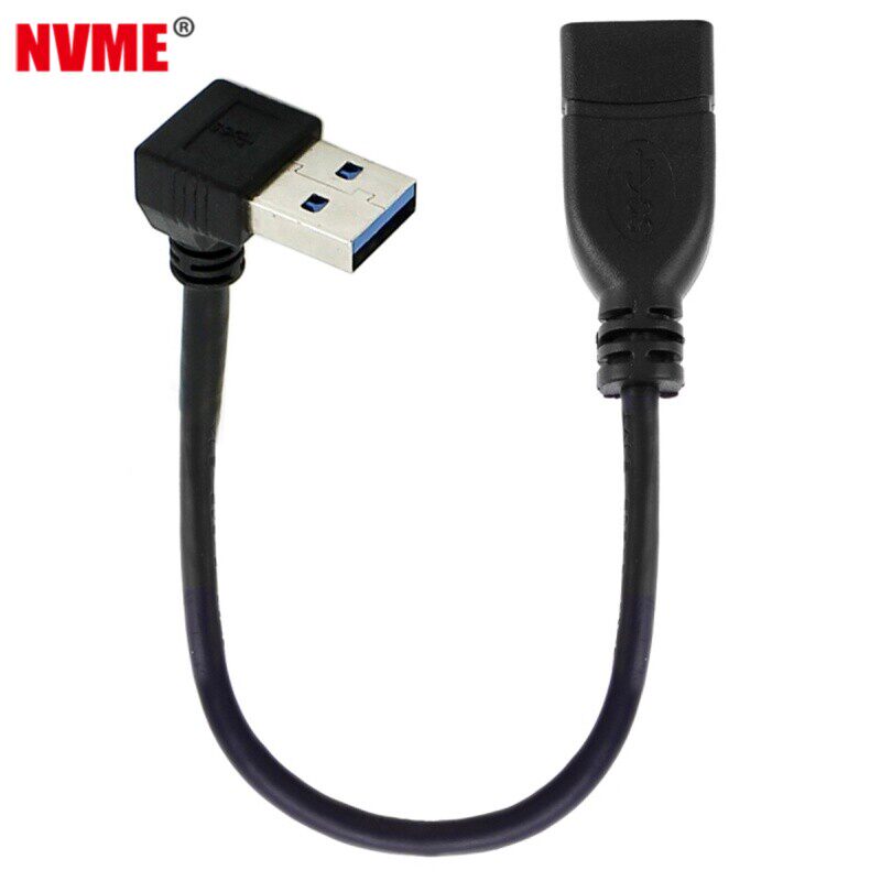 直角USB3.0公对母延长线上下左右90度弯头接U盘鼠标键盘数据线