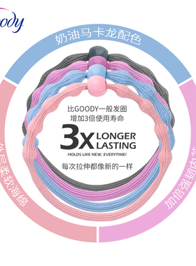 Goody歌妮豌豆登山发圈运动高马尾弹力扎头橡皮筋亲子头绳