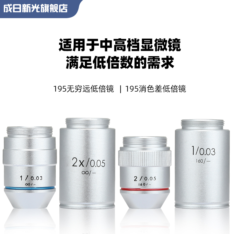 物镜低倍1倍无穷专业显微镜配件