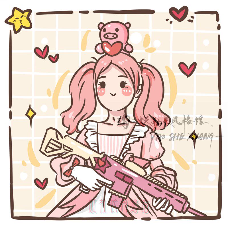 和平精英手绘q版 吃鸡游戏可爱头像定制卡通o潮甜酷简笔画漫画情