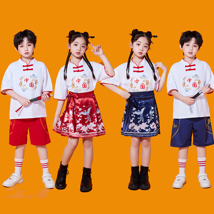 六一儿童表演服国风马面裙小学生运动会啦啦队幼儿园舞蹈演出服装