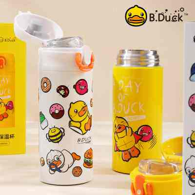 duck小黄鸭儿童直饮吸管保温杯小学生水杯男女孩上学316食品级