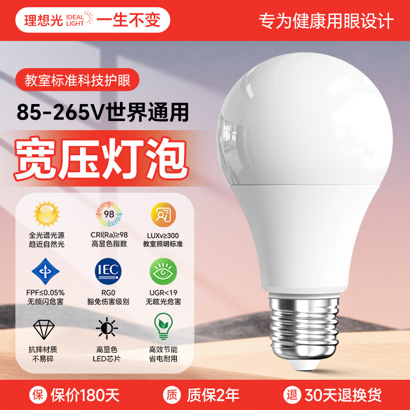 85v110v全光谱护眼led灯泡图片