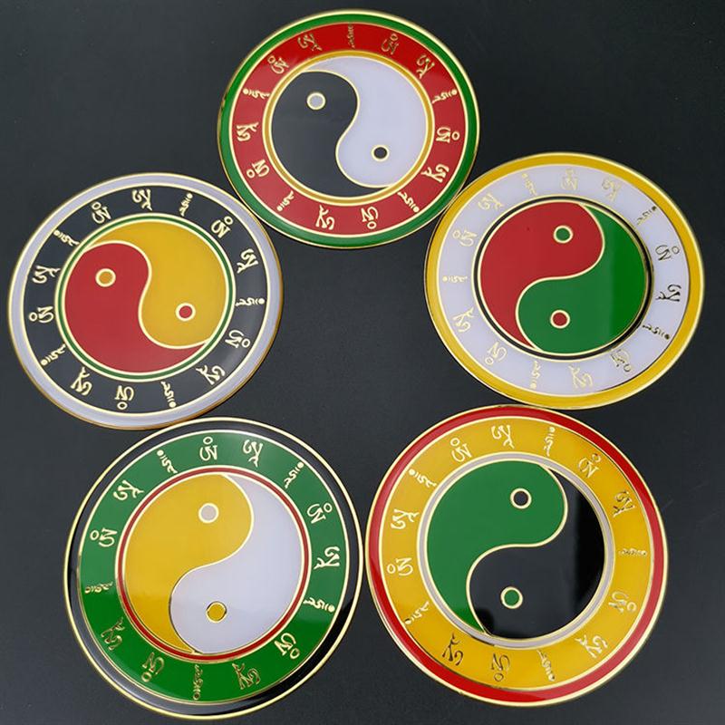 莲花万字符八公分莲花太极八宅风水用品直销潘氏太极符黄万莲花盘