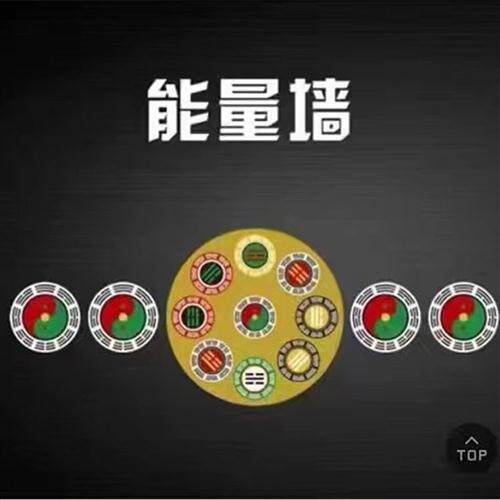 中黄太极能量贴 黄铜22公分先天八卦太极墙4个八厘米房屋补角摆件
