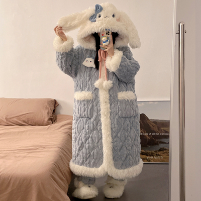 睡袍冬加厚女款睡衣2025新款浴袍