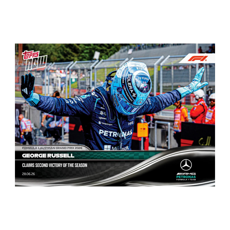 Topps NOW George Russell has won his second F1 car card of the season in Austria