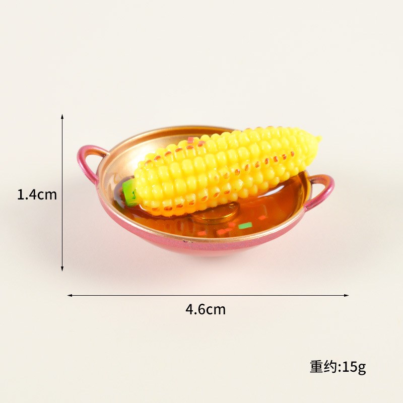 仿真迷你干锅冰箱贴仿真食玩鲍鱼龙虾鸡腿牛肉干锅微缩场景摆件图片
