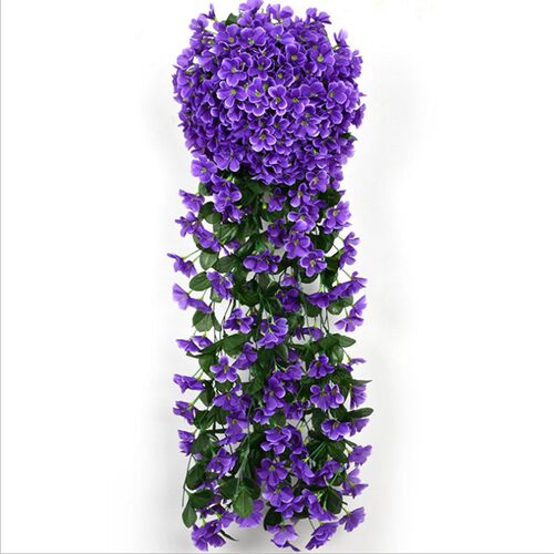 花束仿真大四瓣 墙面装饰绢布人造花 阳台假花绢花紫壁挂