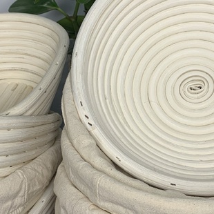 亚马逊印尼藤欧式发酵藤篮越南藤编烘焙用具乡村面包圆形面包篮