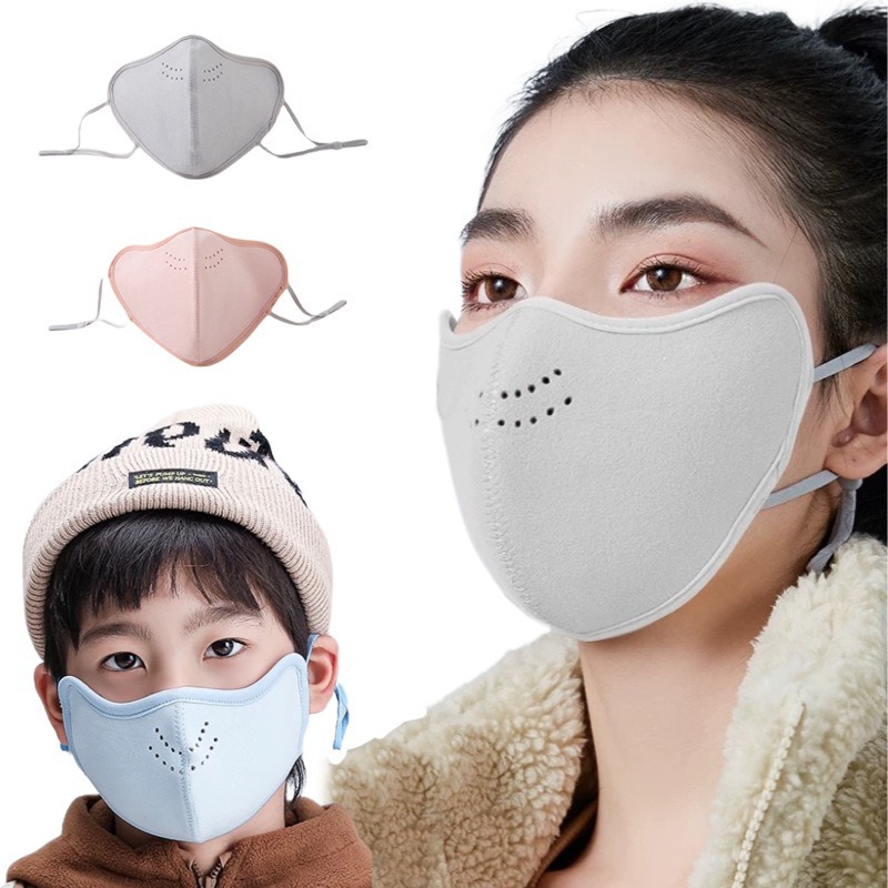 2025新款澳绒亲子防寒口罩高颜值冬季骑行透气防晒面罩保暖纯色