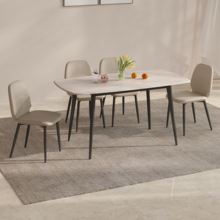 【门店同款】天禧派岩板餐桌可变圆桌伸缩家用小户型配套桌椅289
