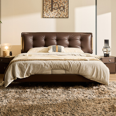 款软包主卧悬浮带灯双人床