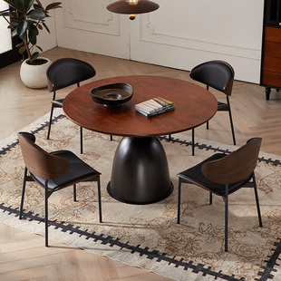 【门店同款】天禧派复古风实木餐桌客厅橡胶木实木配套餐桌椅1066