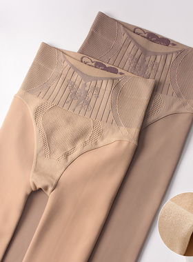 光腿神器加绒外穿高腰收腹打底裤秋冬自然肉色加厚水光一体连裤袜
