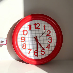 XEMO可爱风创意包豪斯挂钟客厅卧室现代简约静音时钟桌面装饰摆件