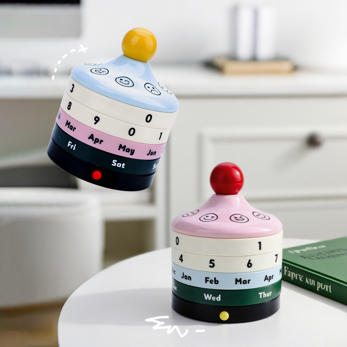 XEMO可旋转带心情日历多巴胺创意客厅卧室女生桌面摆件北欧ins风,家居饰品,桌面摆件,淘宝优惠券,粉丝福利购,淘宝优惠卷