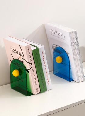 XEMO亚克力书立书架北欧现代简约学生阅读架书本收纳置物架