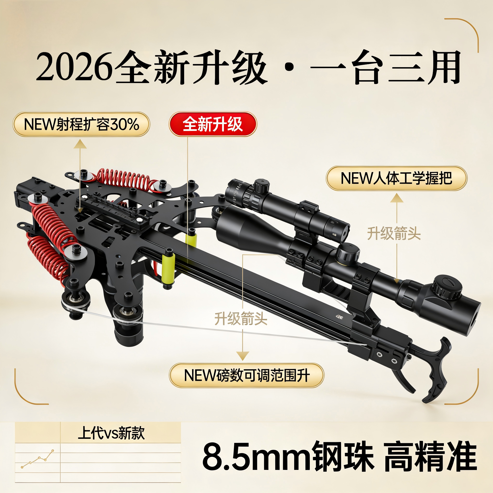 钢珠助手户外运动竞技机械滑轮新款毒蛇五代40连发两用复合弓射箭