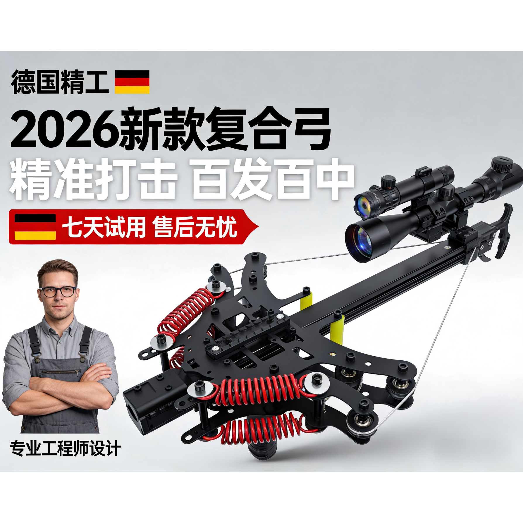 弹弓成年人专用小型连发两用复合弓复合精准弓迷你高精毒蛇绿激光