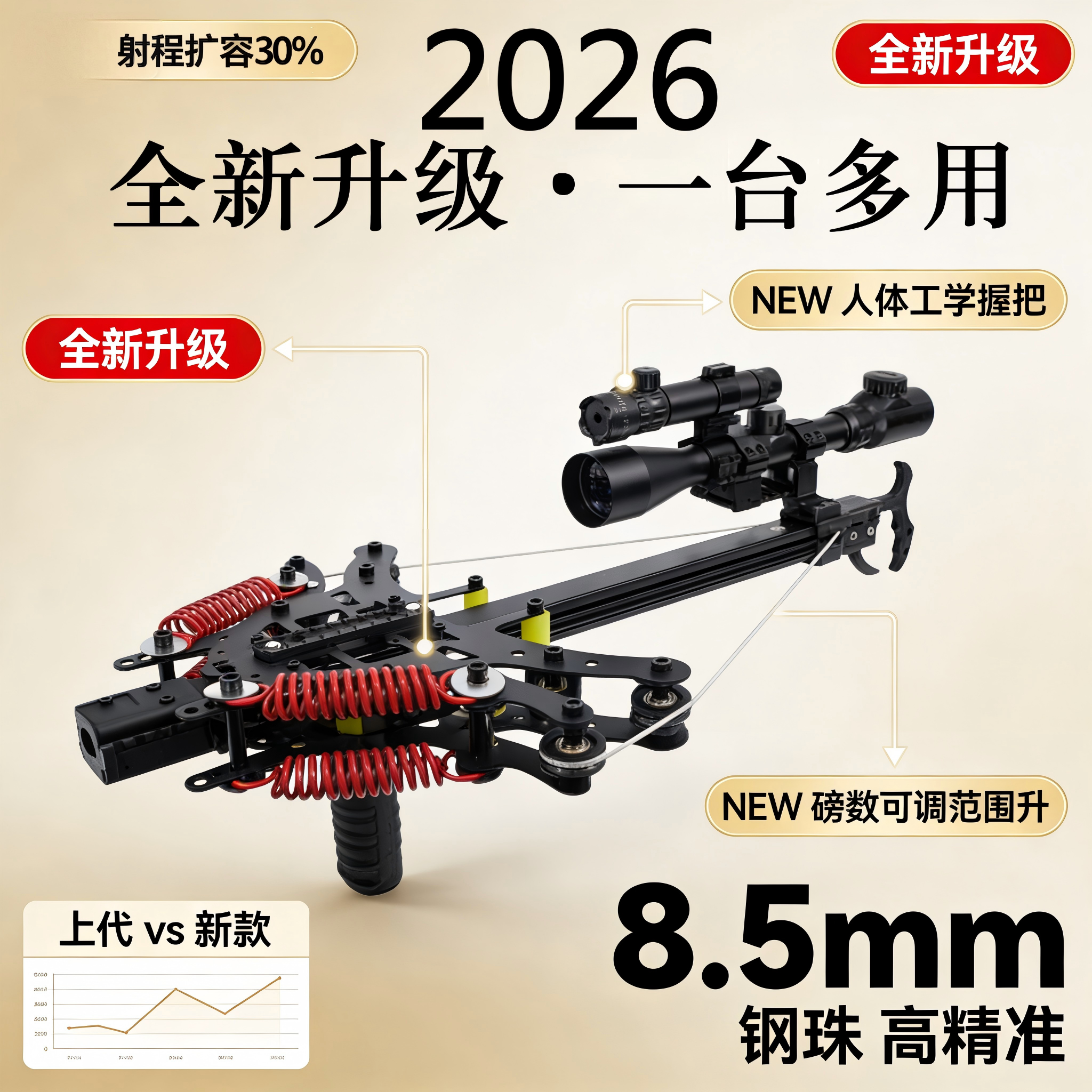 复合弓复合精准弓弹弓成年人专用迷你高精毒蛇绿激光小型连发两用