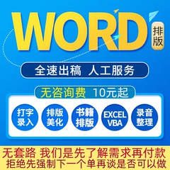 Word排版代做打字服务录入帮做文档格式图片修改美化制作pdf转换