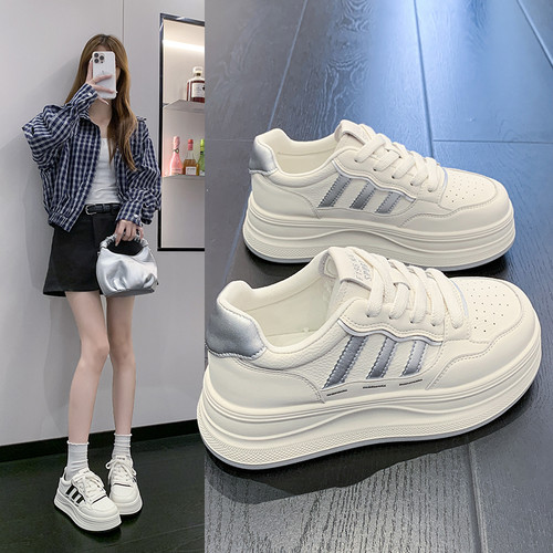 2026夏新厚底增高百搭小白鞋女